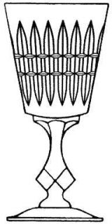 Tiffin Franciscan Waterford (Round Foot) Water Goblet   Stem #17442, Cut    Roun