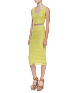 Womens Belle Belted Lace Pencil Dress   korovilas