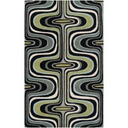 Tepper Jackson Hand tufted Contemporary Multi Colored Swirl Dreamscape Wool Abstract Rug (33 X 53)