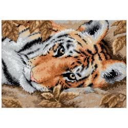 Gold Collection Petite Beguiling Tiger Counted Cross Stitch 7x5