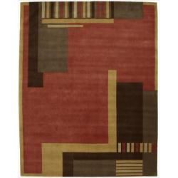 Nourison Hand Tufted Dimensions Rust Rug (8 X 11)