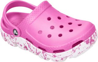 Childrens Crocs Duet Sport Splatter Graphic Clog   Party Pink/White Casual Shoe