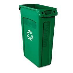 Rubbermaid Slim Jim Green Vented Recycling Container (Green Materials PlasticDimensions 11 inches wide x 30 inches highDiameter 22 inches in diameter Capacity 23 gallonsModel 354007GN )