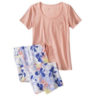 Gilligan & OMalley Womens Tee Shirt/Crop PJ Set   Coral Island Floral XXL