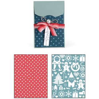 Sizzix Bigz Xl/bonus Textured Impressions By Basic Grey nordic Holiday Gift Card Holder, Village