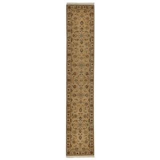 Hand knotted Tabriz Gold Wool Runner Rug (23 X 12)