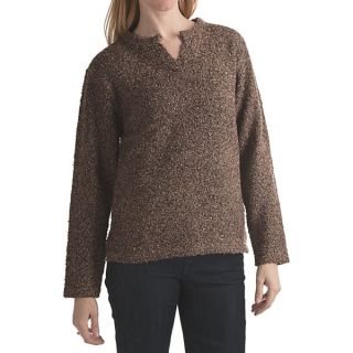 ALPS Emile Tweed Sweater   Notch Neck (For Women)   BROWNSTONE (M )