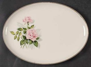 Taylor, Smith & T (TS&T) Summer Rose Gold 13 Oval Serving Platter, Fine China D