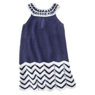 Infant Toddler Girls Sleeveless Knit Dress   Navy 2T