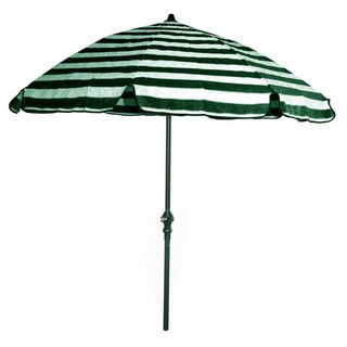 Green And Off white Stripes/ Green Pole 92 inch Umbrella (Green stripes, off white stripes, green poleMaterials Aluminum Frame, Polyester CanopyWeather resistant UV protectionDimensions 92 inches high x 80 inches diameterWeight 14 poundsAssembly requir