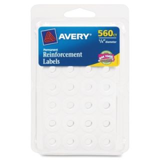 Avery Permanent Reinforcement Label, 0.25 Diameter, White (06734)