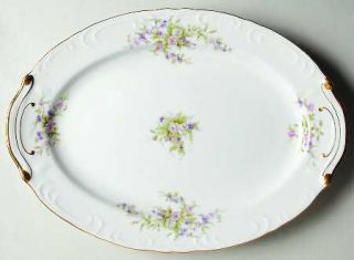 Japan China Forget Me Not Pink 14 Oval Serving Platter, Fine China Dinnerware  