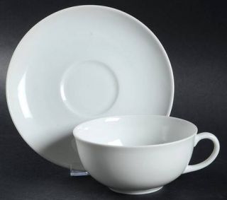 Arzberg Bianco (Shape 1495) Flat Cup & Saucer Set, Fine China Dinnerware   1495