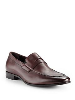 Medoro Leather Penny Loafers   Brown Merlot