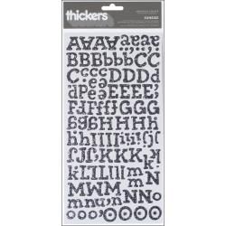 Thickers Silver Sunrise Chipboard Glitter Alphabet Stickers