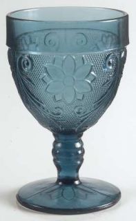 Tiara Sandwich Dark Blue (Bi Centennial Blue) Water Goblet   Bicentennial Blue,D