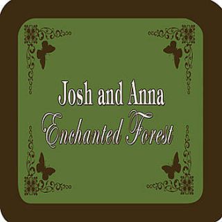 Enchanted Forest Butterfly Personalized Coaster