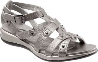 Womens SoftWalk Torino   Soft Pewter Metallic Soft Tumbled Leather Casual Shoes