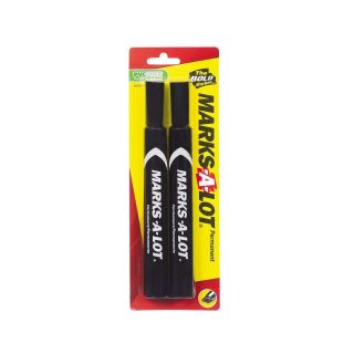 Permanent Marker Large Chisel Tip Black 2 Per Pack (BlackWeight 4 ouncesModel Permanent markerPack of 2Pocket Clip No Refillable NoRetractable NoTip Type ChiselInk Type Liquid )