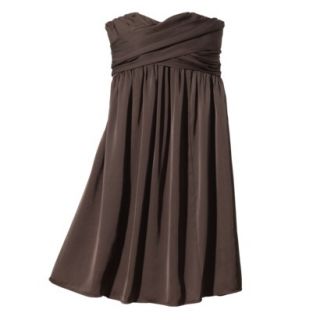 TEVOLIOWomens Plus Size Satin Strapless Dress   Brown   20W