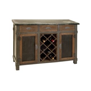 Fantastic Wood Wine And Bar Cabinet (Antique brownDimensions 32 inches high x 45 inches wide )