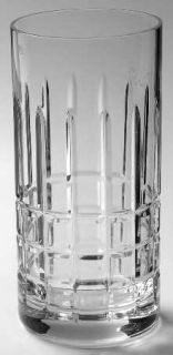 Badash Crystal Alice Highball Tumbler   Clear,Cut Vertical & Horizontal Lines