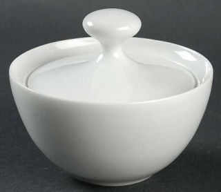 Block China Blanco Mini Sugar Bowl & Lid, Fine China Dinnerware   All White