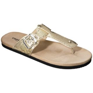 Womens T Strap Sandal   Metallic Gold 6