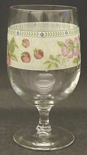 Wedgwood Fleur Footed Glassware Tumbler, Fine China Dinnerware   Pink Flowers W/