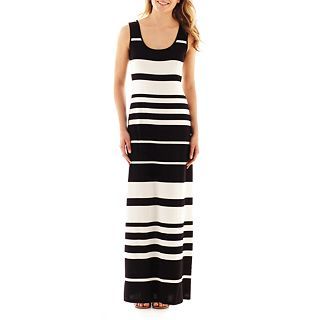 R & K Originals R&K Originals Sleeveless Striped Maxi Dress, Black/White