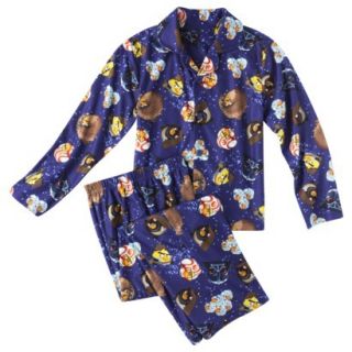 Angry Birds Boys Button Down Shirt Pajama Set   Blue 4