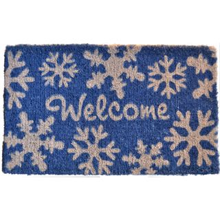 Welcome Snow Flakes Door Mat