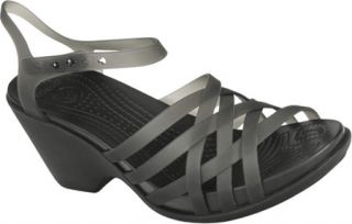 Womens Crocs Huarache Sandal Wedge   Black/Black Casual Shoes