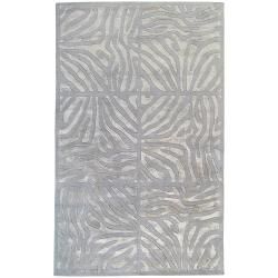 Candice Olson Hand tufted Grey Zebra Animal Print Goldberg Wool Rug (33 X 53)