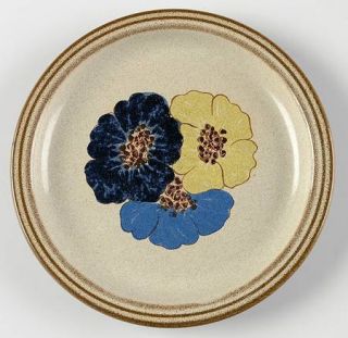 Denby Langley Shasta Salad Plate, Fine China Dinnerware   Blue & Yellow Floral,