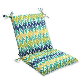 Pillow Perfect Outdoor Zulu Blue/green Squared Corners Chair Cushion (Blue 100 percent spun polyesterFill material 100 percent polyester fiberSuitable for indoor/outdoor useCollection Zulu blue/greenColor Blue)