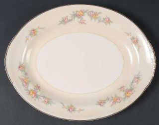 Homer Laughlin  N1627 11 Oval Serving Platter, Fine China Dinnerware   Eggshell