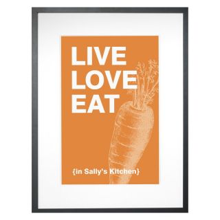Checkerboard Ltd Live, Love, Eat Personalized Framed Wall Decor   18W x 24H in.