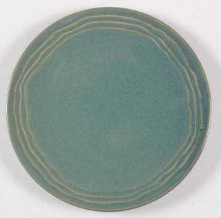 Pfaltzgraff Seychelles Salad Plate, Fine China Dinnerware   Green,Tan Bands,Soli