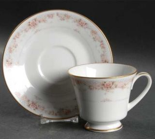 Noritake Morning Blush Footed Cup & Saucer Set, Fine China Dinnerware   Contempo