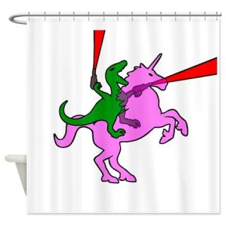  Dinosaur Riding Invisible Pink Unicorn Shower Curt  Use code FREECART at Checkout