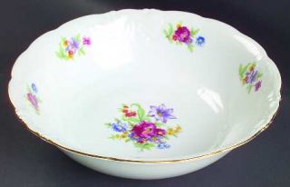Wawel Meissen Flower 9 Round Vegetable Bowl, Fine China Dinnerware   Floral Rim