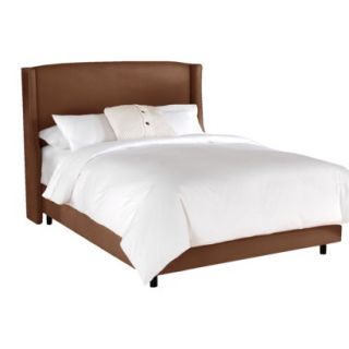 Skyline cal King Bed Embarcadero Nail Button Wingback Bed   Linen Chocolate