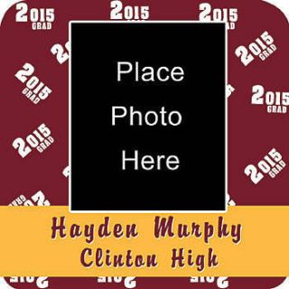 2015 Grad Photo Personalized Coasters