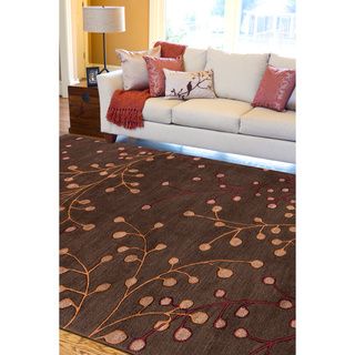 Hand tufted Chocolate Owey Wool Rug (5 X 8)