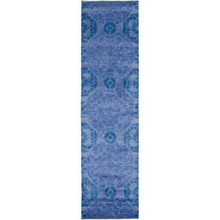 Safavieh Handmade Wyndham Contemporary Blue Wool Rug (23 X 7)