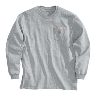 Carhartt Workwear Long Sleeve Pocket T Shirt   Heather Gray, Medium, Regular