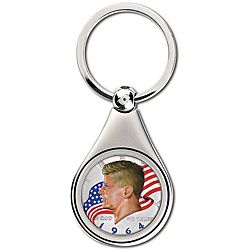 American Coin Treasures Colorized 1964 First year of issue Silver Jfk Half Dollar Coin Keychain
