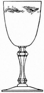 Tiffin Franciscan Vanity Water Goblet   Stem 17453, Cut Laurel & Dots, No Trim