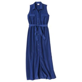 Mossimo Petites Sleeveless Maxi Shirt Dress   Blue SP
